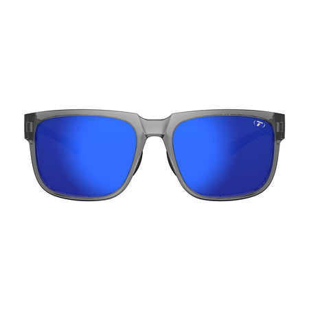 Tifosi Shumo Sunglasses Crystal Smoke with Cobalt Blue Mirror Lens
