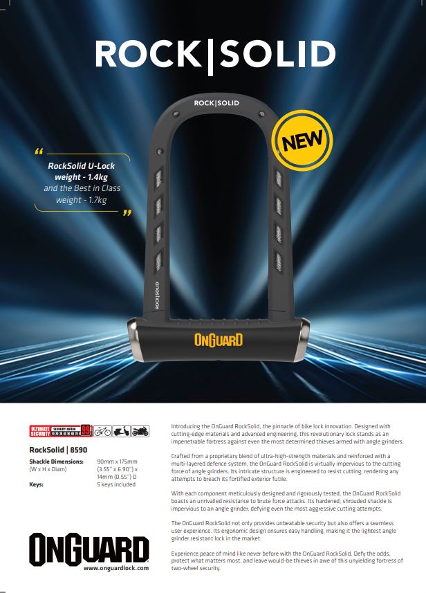 OnGuard Rock Solid 8590 U-Lock