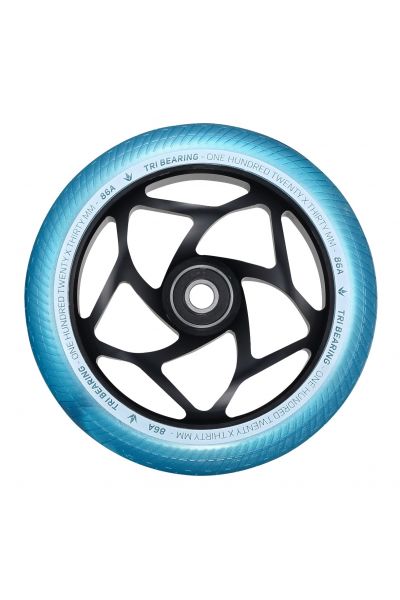 Envy 120mm x 30mm Tri Bearing Wheel - Black/Teal
