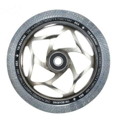 Envy 120mm x 30mm Tri Bearing Wheel - Chrome/Clear